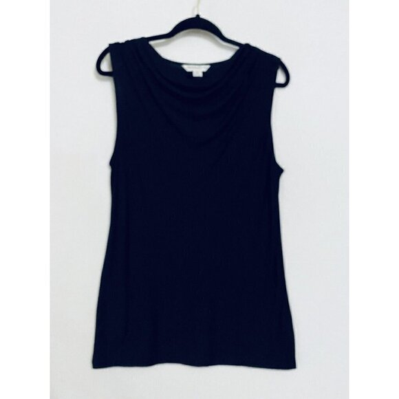 Pendleton Tops - Pendleton Womens XL Sleeveless Drape Front Top Modal Black Stretch Classic